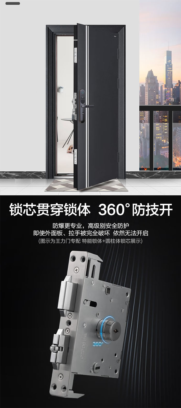 防盗门换王力智能锁